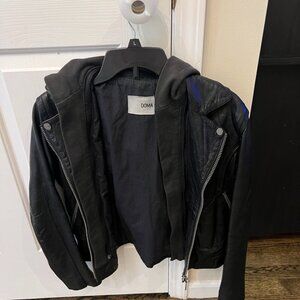 Doma Size Large Leather Jacket with hood